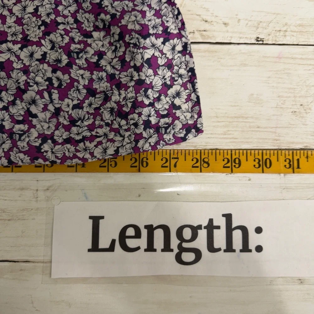 J.Crew Button Up Women XS Purple Floral Cotton Long Sleeve Cottagecore Feminine‎
